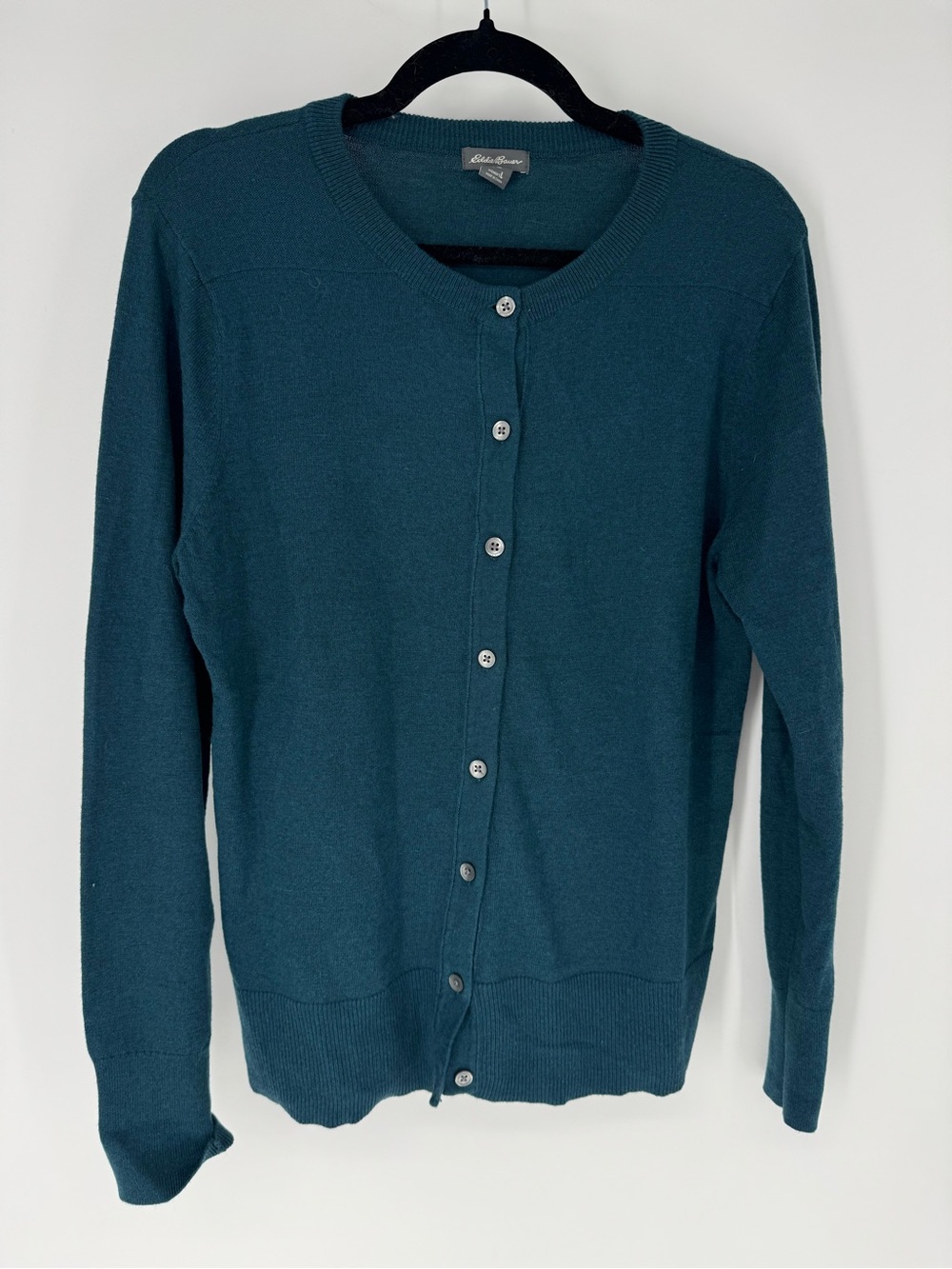 Eddie Bauer Teal Green Button-Front Women's Cardigan